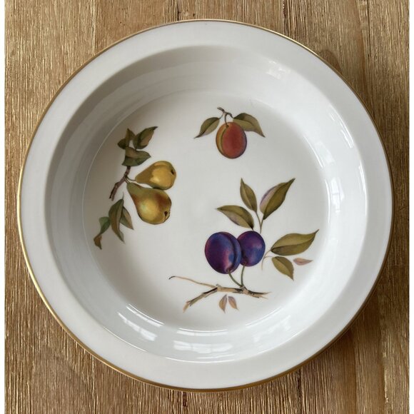 Vintage Evesham Royal Worcester Fine Porcelain Pie Plate Fruit Made in England - Picture 1 of 4